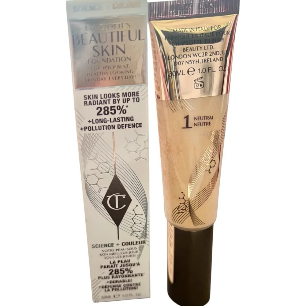 Charlotte Tilbury Beautiful Skin Foundation  NIB Neutral  Full size 30 ml